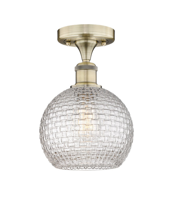 Innovations 616-1F-AB-G122C-8CL One Light Semi-Flush Mount, Antique Brass