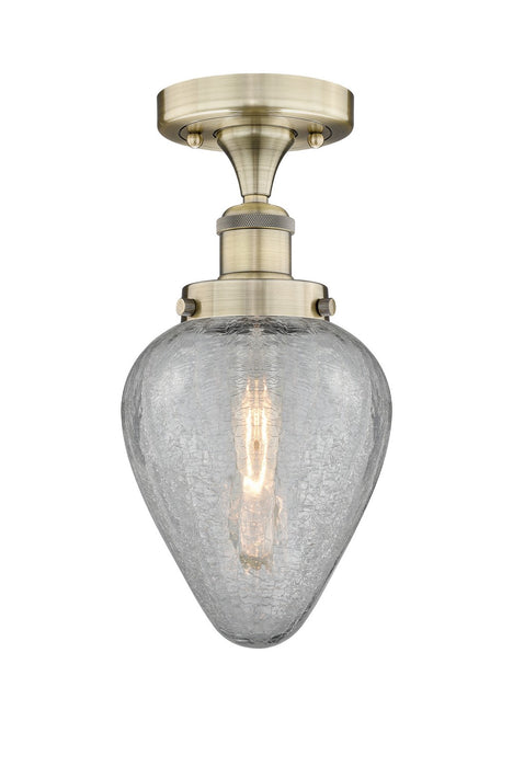 Innovations 616-1F-AB-G165 One Light Semi-Flush Mount, Antique Brass