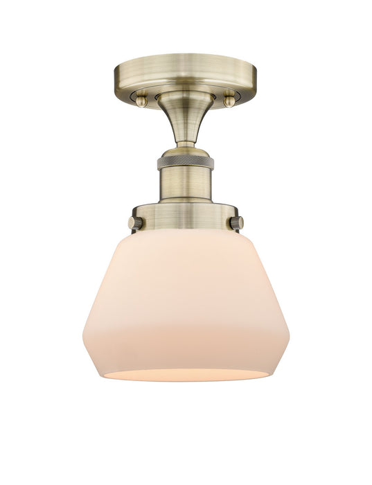 Innovations 616-1F-AB-G171 One Light Semi-Flush Mount, Antique Brass