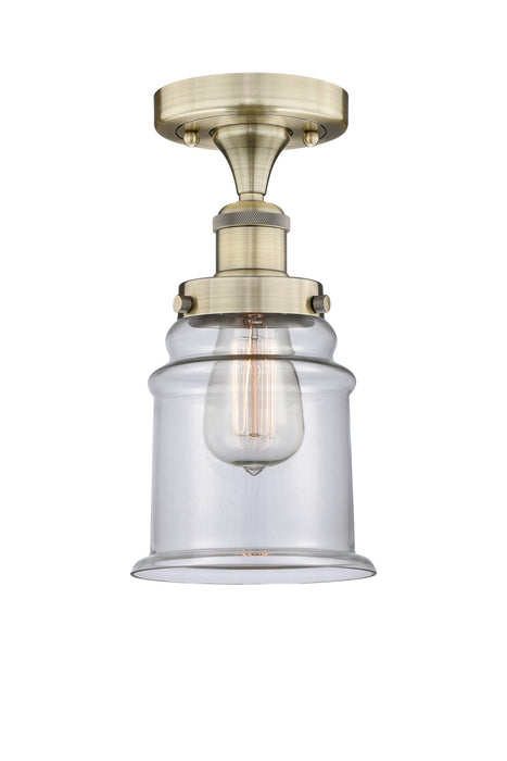 Innovations 616-1F-AB-G182 One Light Semi-Flush Mount, Antique Brass