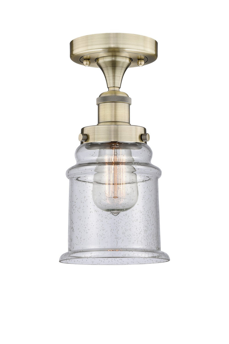 Innovations 616-1F-AB-G184 One Light Semi-Flush Mount, Antique Brass