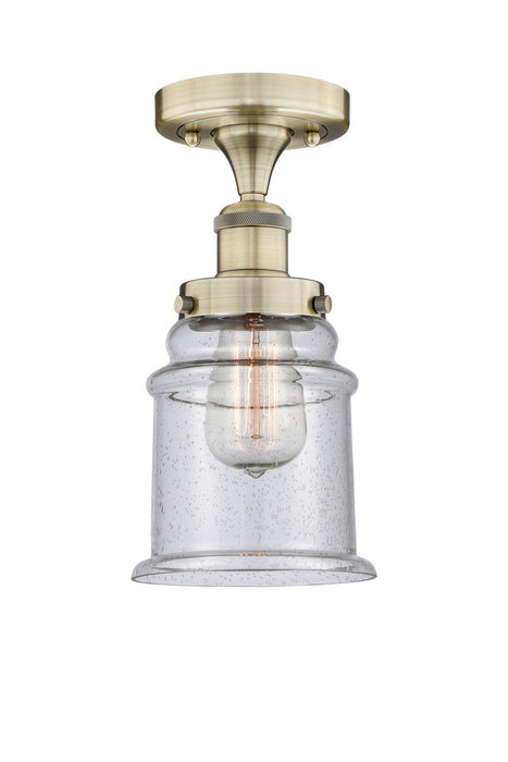 Innovations 616-1F-AB-G184 One Light Semi-Flush Mount, Antique Brass