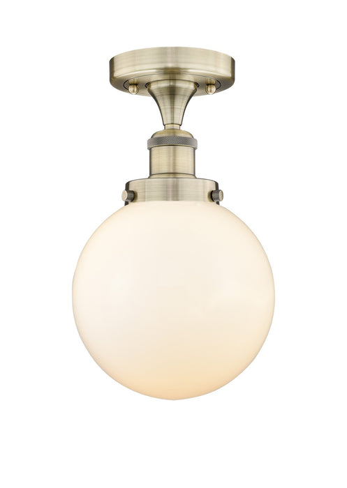 Innovations 616-1F-AB-G201-8 One Light Semi-Flush Mount, Antique Brass
