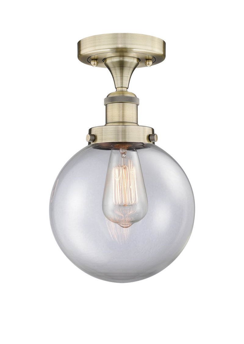 Innovations 616-1F-AB-G202-8 One Light Semi-Flush Mount, Antique Brass