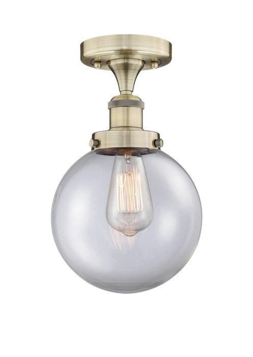 Innovations 616-1F-AB-G202-8 One Light Semi-Flush Mount, Antique Brass
