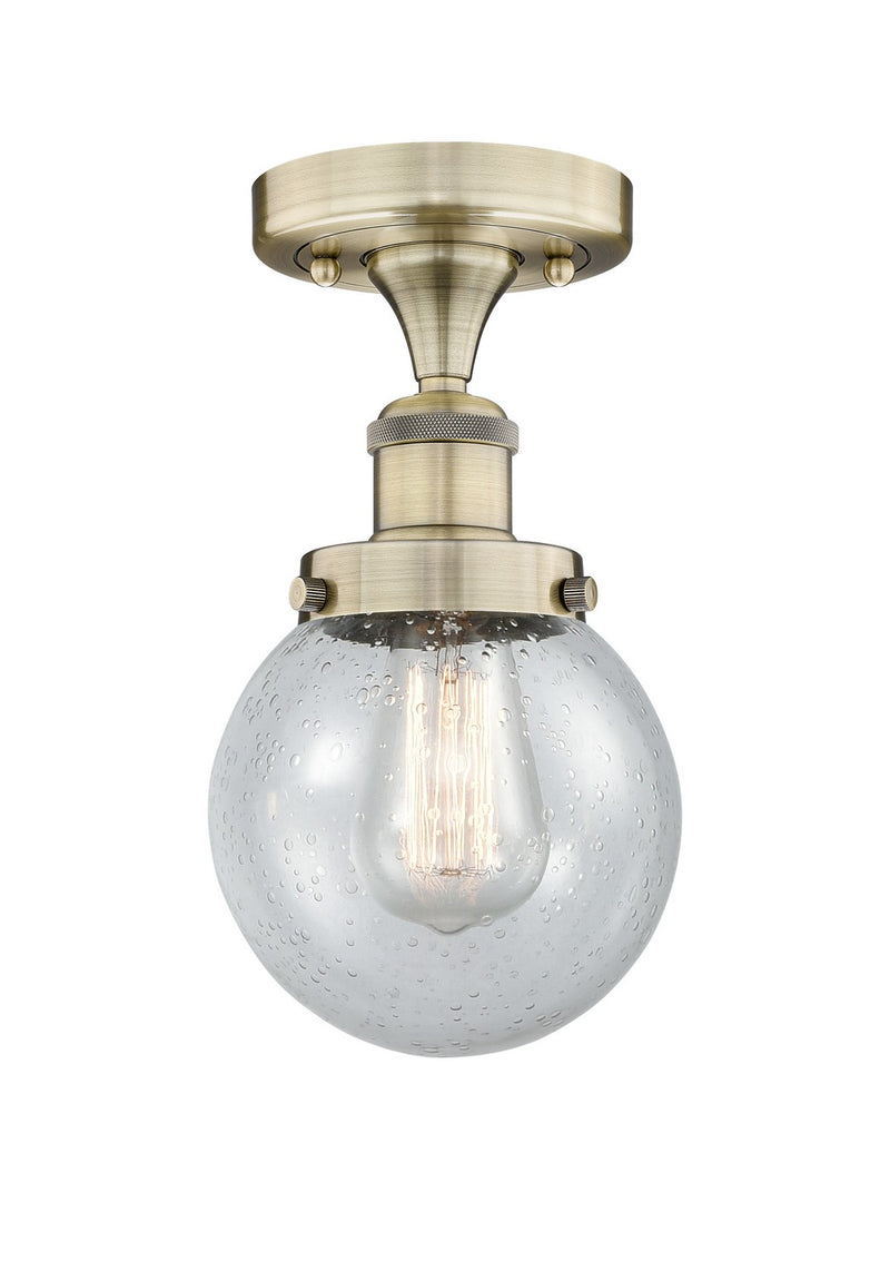 Innovations 616-1F-AB-G204-6 One Light Semi-Flush Mount, Antique Brass