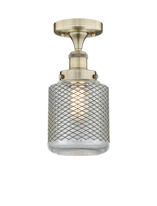 Innovations 616-1F-AB-G262 One Light Semi-Flush Mount, Antique Brass