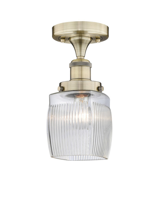 Innovations 616-1F-AB-G302 One Light Semi-Flush Mount, Antique Brass