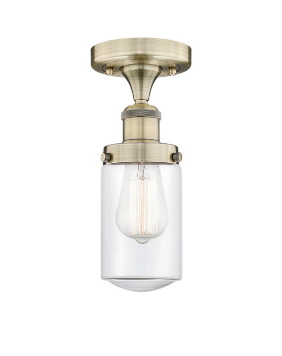 Innovations 616-1F-AB-G312 One Light Semi-Flush Mount, Antique Brass