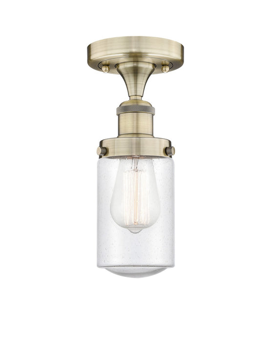 Innovations 616-1F-AB-G314 One Light Semi-Flush Mount, Antique Brass