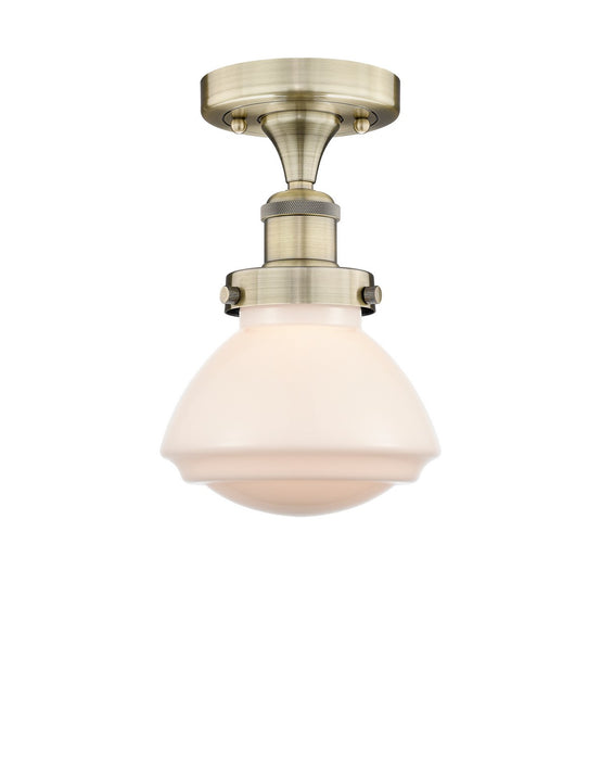 Innovations 616-1F-AB-G321 One Light Semi-Flush Mount, Antique Brass