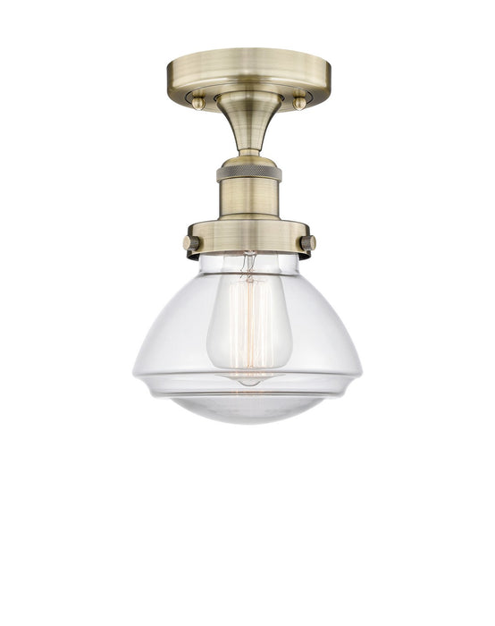 Innovations 616-1F-AB-G322 One Light Semi-Flush Mount, Antique Brass