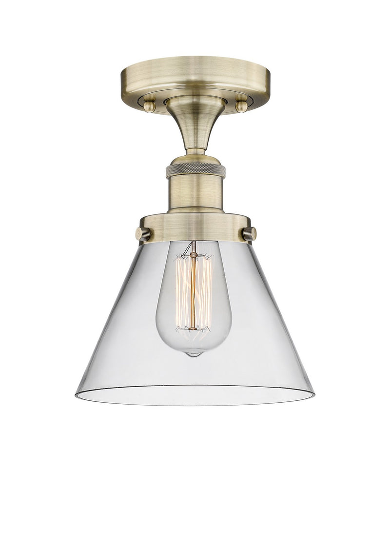 Innovations 616-1F-AB-G42 One Light Semi-Flush Mount, Antique Brass