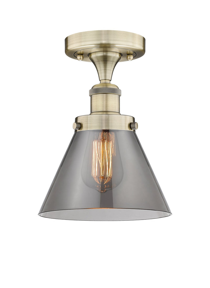 Innovations 616-1F-AB-G43 One Light Semi-Flush Mount, Antique Brass