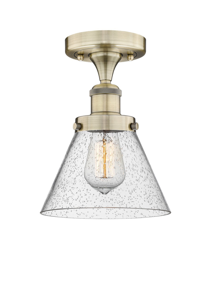 Innovations 616-1F-AB-G44 One Light Semi-Flush Mount, Antique Brass