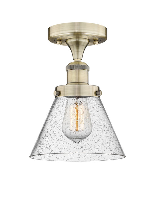 Innovations 616-1F-AB-G44 One Light Semi-Flush Mount, Antique Brass
