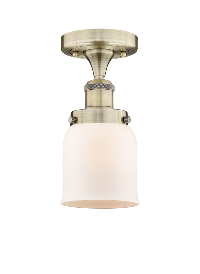 Innovations 616-1F-AB-G51 One Light Semi-Flush Mount, Antique Brass