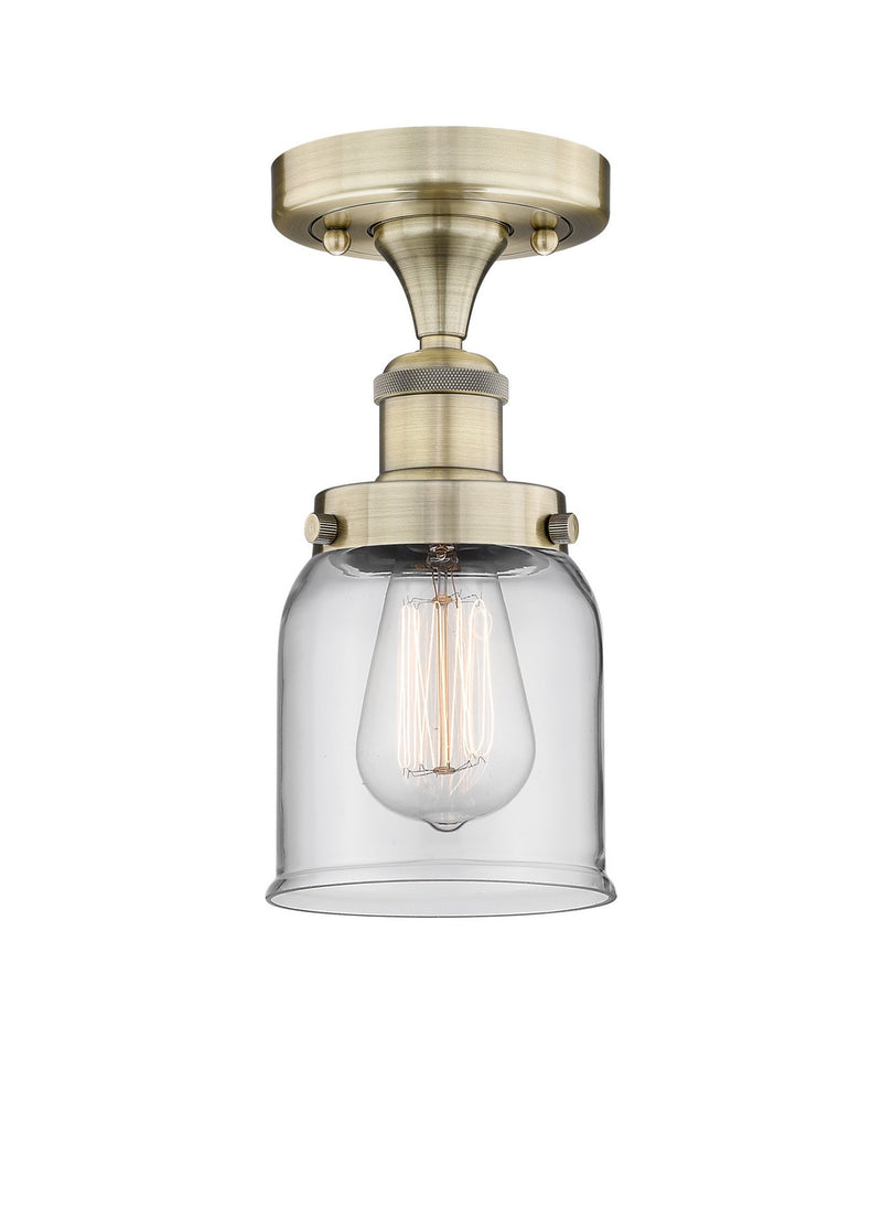 Innovations 616-1F-AB-G52 One Light Semi-Flush Mount, Antique Brass