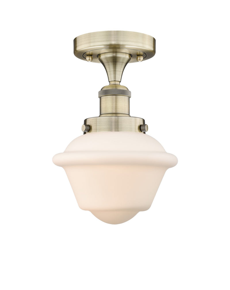 Innovations 616-1F-AB-G531 One Light Semi-Flush Mount, Antique Brass