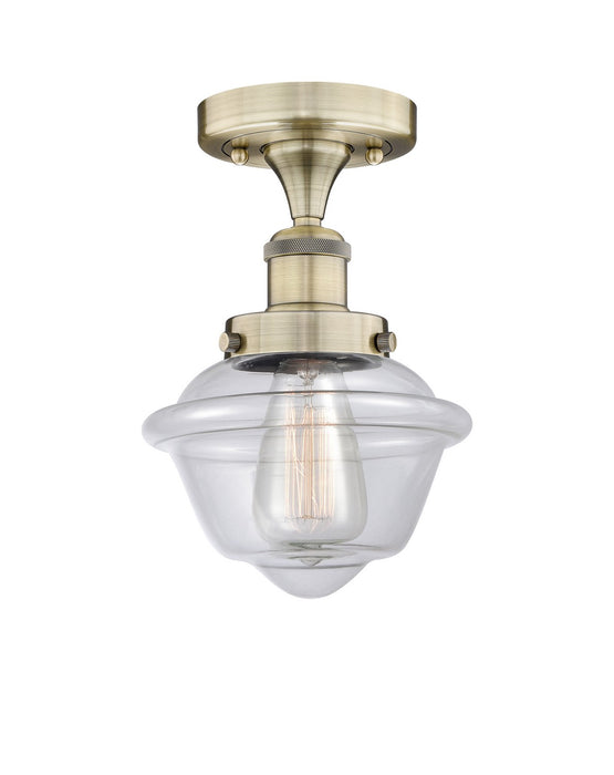 Innovations 616-1F-AB-G532 One Light Semi-Flush Mount, Antique Brass