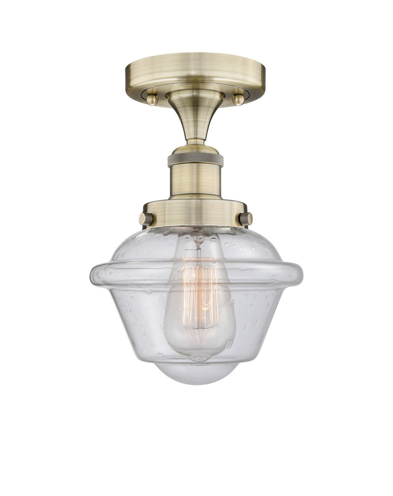 Innovations 616-1F-AB-G534 One Light Semi-Flush Mount, Antique Brass