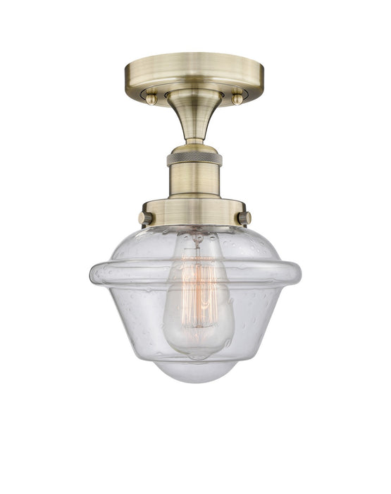 Innovations 616-1F-AB-G534 One Light Semi-Flush Mount, Antique Brass
