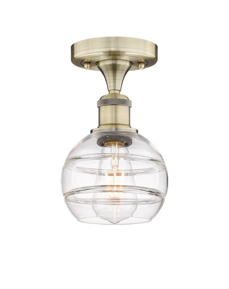 Innovations 616-1F-AB-G556-6CL One Light Semi-Flush Mount, Antique Brass