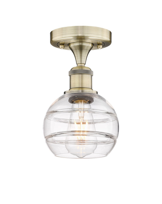 Innovations 616-1F-AB-G556-6CL One Light Semi-Flush Mount, Antique Brass