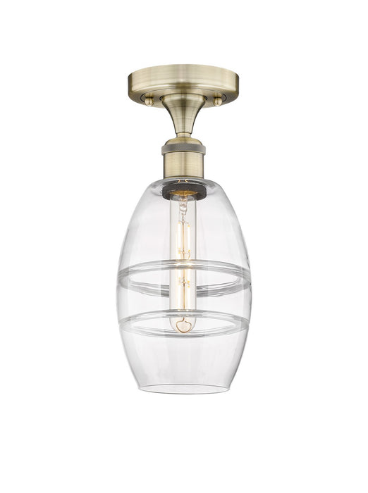 Innovations 616-1F-AB-G557-6CL One Light Semi-Flush Mount, Antique Brass