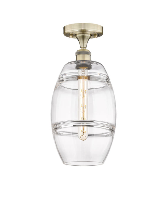Innovations 616-1F-AB-G557-8CL One Light Semi-Flush Mount, Antique Brass