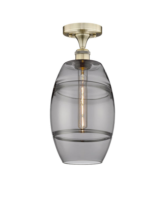 Innovations 616-1F-AB-G557-8SM One Light Semi-Flush Mount, Antique Brass