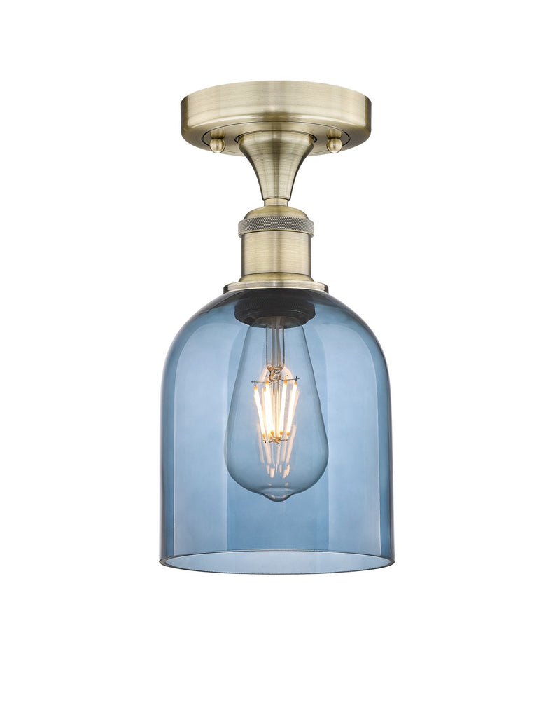Innovations 616-1F-AB-G558-6BL One Light Semi-Flush Mount, Antique Brass
