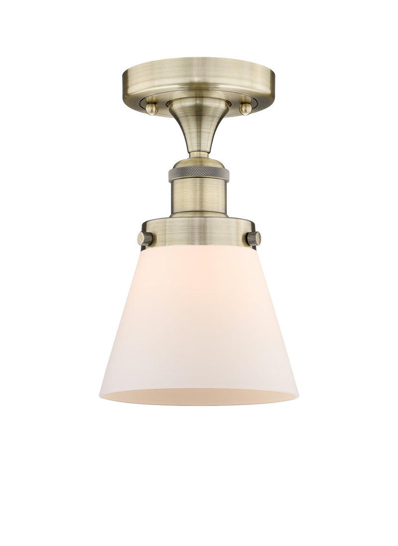 Innovations 616-1F-AB-G61 One Light Semi-Flush Mount, Antique Brass