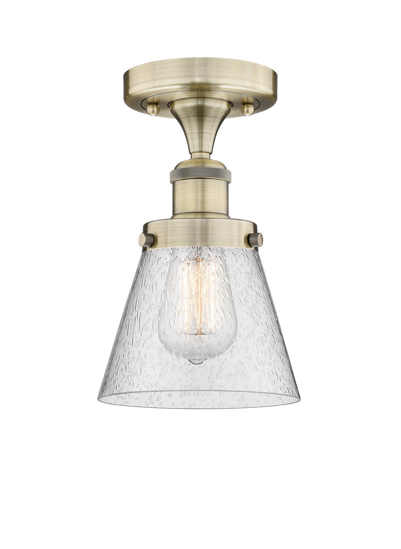 Innovations 616-1F-AB-G64 One Light Semi-Flush Mount, Antique Brass