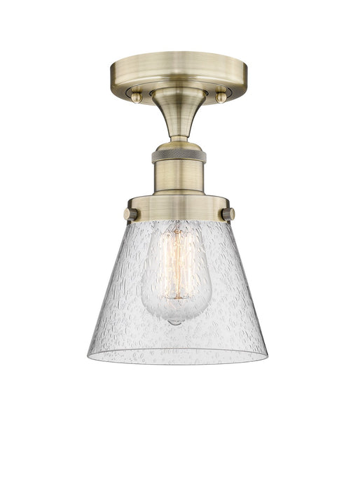 Innovations 616-1F-AB-G64 One Light Semi-Flush Mount, Antique Brass