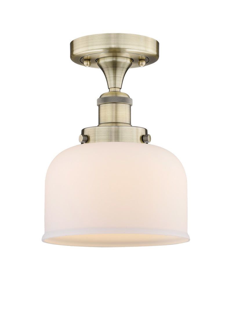 Innovations 616-1F-AB-G71 One Light Semi-Flush Mount, Antique Brass