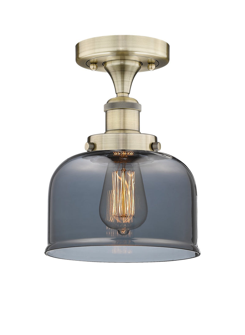 Innovations 616-1F-AB-G73 One Light Semi-Flush Mount, Antique Brass