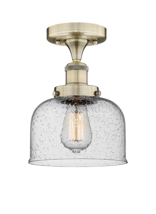 Innovations 616-1F-AB-G74 One Light Semi-Flush Mount, Antique Brass