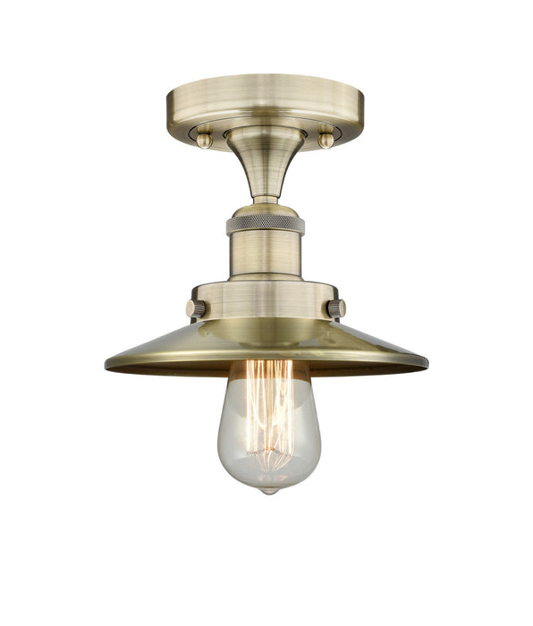 Innovations 616-1F-AB-M4-AB One Light Semi-Flush Mount, Antique Brass