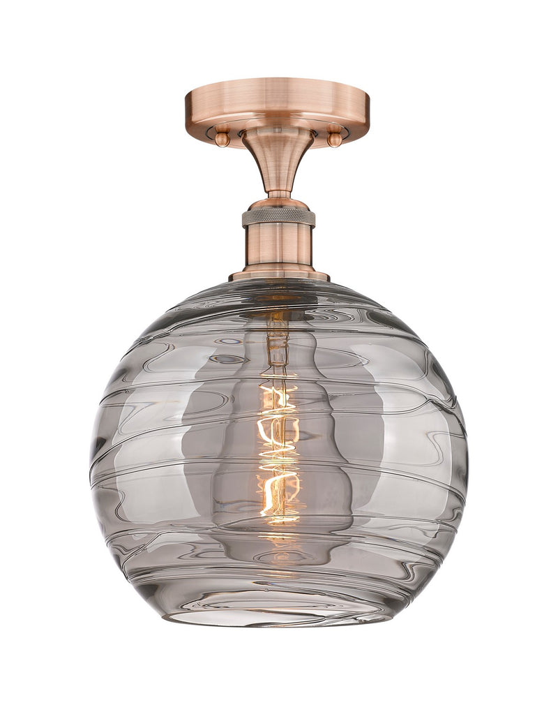Innovations 616-1F-AC-G1213-10SM One Light Semi-Flush Mount, Antique Copper