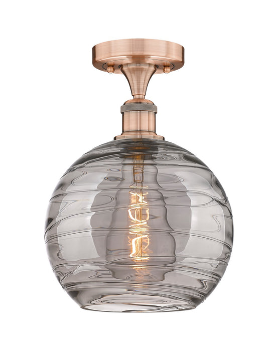 Innovations 616-1F-AC-G1213-10SM One Light Semi-Flush Mount, Antique Copper