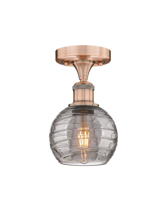Innovations 616-1F-AC-G1213-6SM One Light Semi-Flush Mount, Antique Copper