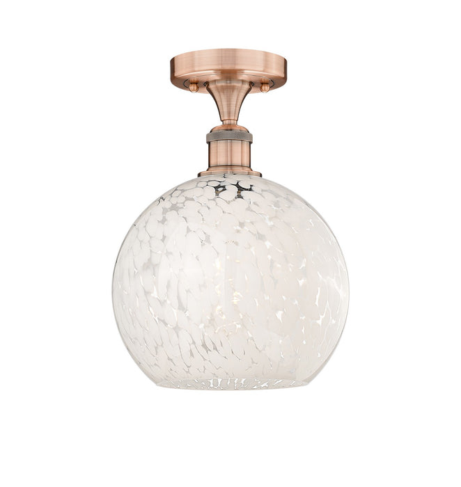 Innovations 616-1F-AC-G1216-10WM LED Semi-Flush Mount, Antique Copper