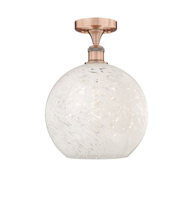 Innovations 616-1F-AC-G1216-12WM LED Semi-Flush Mount, Antique Copper