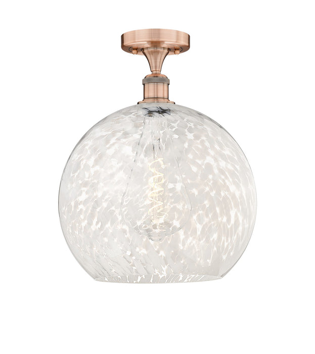 Innovations 616-1F-AC-G1216-14WM LED Semi-Flush Mount, Antique Copper