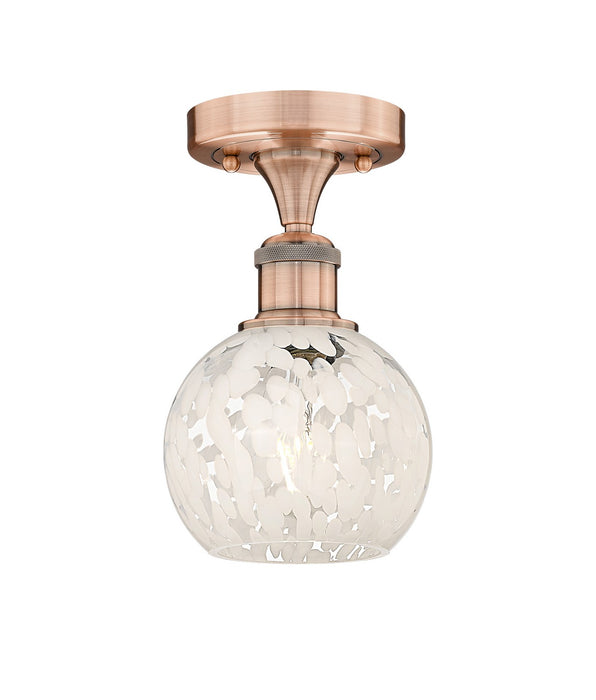 Innovations 616-1F-AC-G1216-6WM LED Semi-Flush Mount, Antique Copper