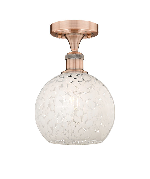 Innovations 616-1F-AC-G1216-8WM LED Semi-Flush Mount, Antique Copper