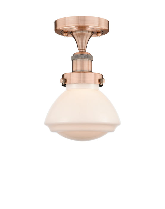 Innovations 616-1F-AC-G321 One Light Semi-Flush Mount, Antique Copper