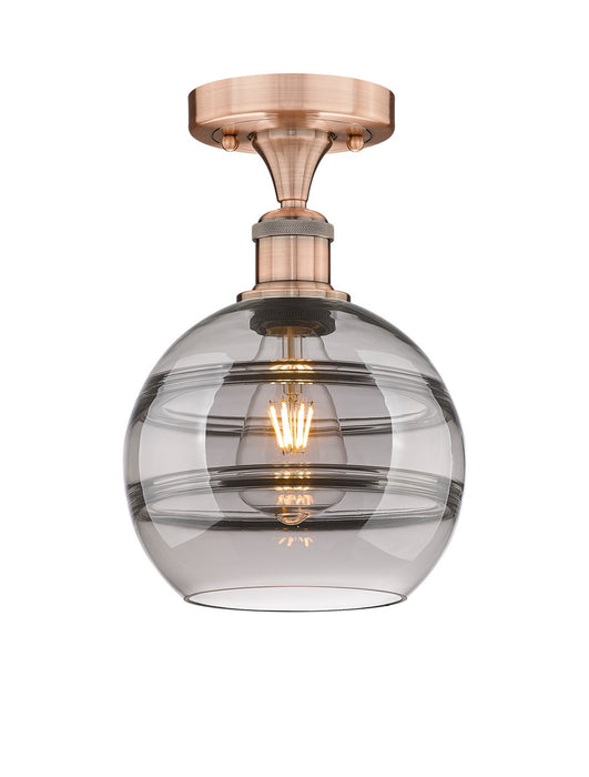 Innovations 616-1F-AC-G556-8SM One Light Semi-Flush Mount, Antique Copper