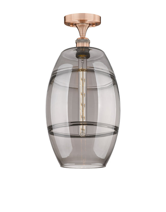 Innovations 616-1F-AC-G557-10SM One Light Semi-Flush Mount, Antique Copper